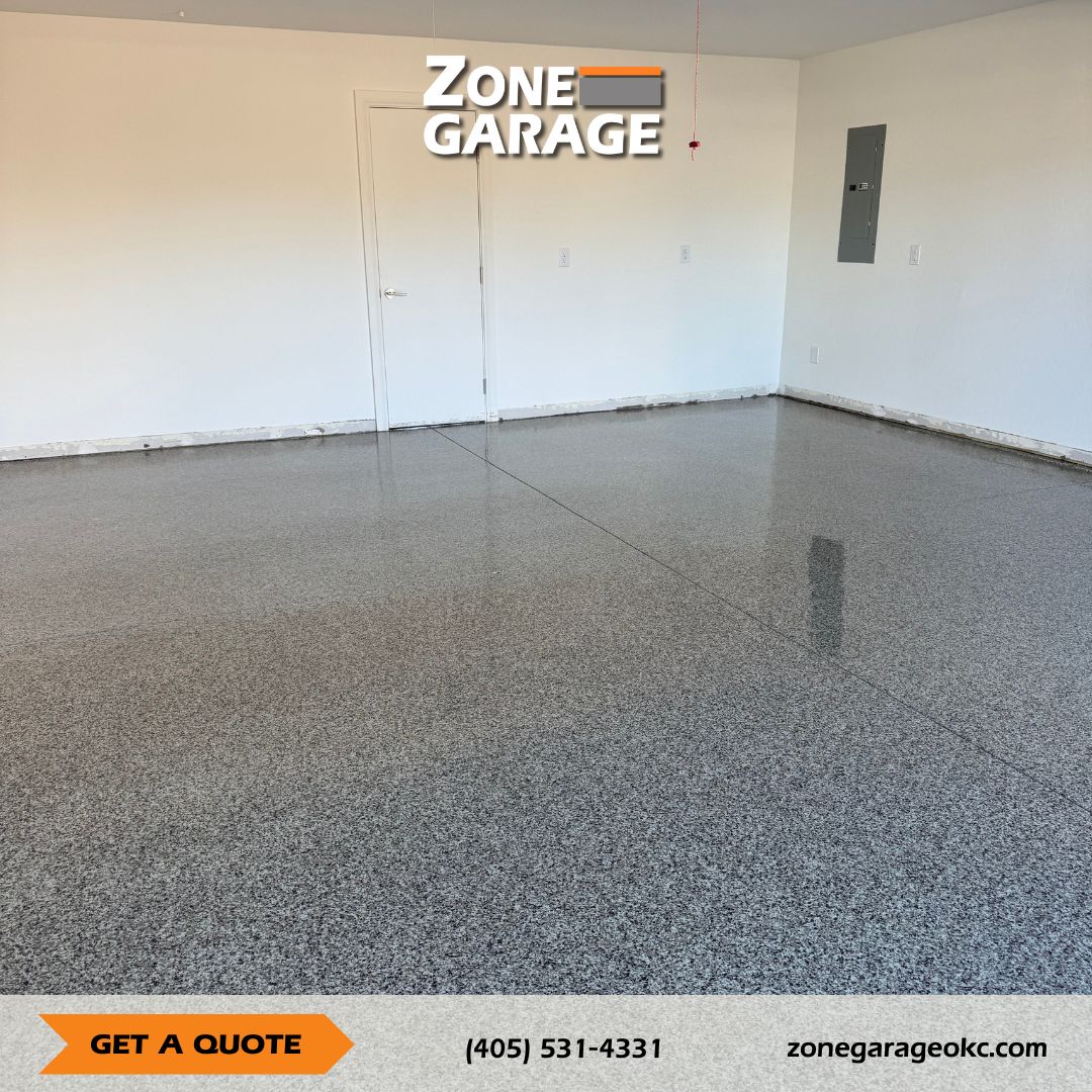 2 Car Garage Edmond Ok Polyaspartic Woodland Flake Min